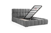LA BASE GRIS PREMIUM 160X200 COMBINA ELEGANCIA MODERNA CON CONFORT EXCEPCIONAL. SU DISEÑO NUBOSO TAPIZADO Y AMPLIO . INCLUYE CANAPÉ Y SIN COLCHÓN
