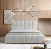 LA TELA DE PELO PREMIUM BEIGE BASE 160X200 COMBINA LA ELEGANCIA MODERNA CON UNA COMODIDAD EXCEPCIONAL. SU DISEÑO ACOLCHADO NUBOSO Y ESPACIOSO. INCLUYE CANAPÉ Y SIN COLCHÓN