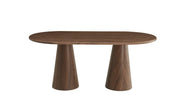CORNE DINNING TABLE FEATURES A CORNER -LEG DESIGN WITH  A WALNUT EFFECT MDF STRUCTURE AND MATCHING WALNUT LOOK TABLETOP.180X90X75CM