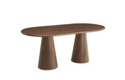 CORNE DINNING TABLE FEATURES A CORNER -LEG DESIGN WITH  A WALNUT EFFECT MDF STRUCTURE AND MATCHING WALNUT LOOK TABLETOP.180X90X75CM