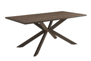 MESA DE COMEDOR XAVIER CON TABLERO DE MDF CON ASPECTO DE NOGAL Y BASE METÁLICA EFECTO NOGAL. MEDIDAS: 180X90X75CM.