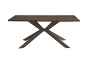 MESA DE COMEDOR XAVIER CON TABLERO DE MDF CON ASPECTO DE NOGAL Y BASE METÁLICA EFECTO NOGAL. MEDIDAS: 180X90X75CM.