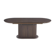 LOKA EXTENDABLE DINING TABLE FEATURES A WALNUT EFFECT MDF BASE AND MATCHING WALNUT LOOK TABLETOP. MEASURING 160/200X90X75CM