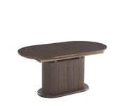 LOKA EXTENDABLE DINING TABLE FEATURES A WALNUT EFFECT MDF BASE AND MATCHING WALNUT LOOK TABLETOP. MEASURING 160/200X90X75CM