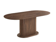 LOKA DINING TABLE FEATURES A WALNUT EFFECT TABLETOP AND BASE COMBINING WARMTH AND MODREN ELEGANCE. MEASURING 160X90X75CM