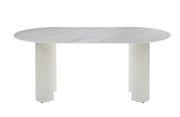 VENEZIA DINNING TABLE FEATURES A BEIGE BASE WITHY A BURNT EARTH MARBLE EFFECT CERAMIC TOP COMBINING MODREN ELEGANCE AND DURABILITY. MEASURING 180X90X75CM
