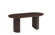 NUEVA MESA DE COMEDOR ANNA CON BASE Y TABLERO EFECTO NOGAL QUE CREAN UN DISEÑO CÁLIDO Y ELEGANTE. MEDIDAS: 180X90X75CM