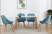 MIRAGE DINING TABLE FEATURES A TRANSPARENT GLASS TOP WITH A MODREN BASE COMBINING SLEEK ELEGANT DESIGN 130X70CM
