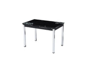 LOTUS EXTENDABLE DINING ATBLE FEATURES A BLACK TOP WITH SILVER LEGS 110/170X70X75CM