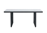 LEVANTO  DINING TABLE WITH BEIGE MARBLE TOP AND BLACK METAL FEETS 180X90X75
