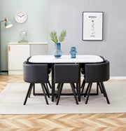 MESA DE COMEDOR VENDOME CON TAPA DE MÁRMOL Y 6 SILLAS QUE COMBINAN ELEGANCIA Y COMODIDAD 140X90X75CM