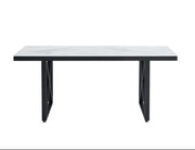 LEVANTO DINING TABLE FEATURES A WHITE MARBLE TOP WITH A BLACK METAL FEETS 180X90X75CM