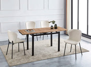 MESA DE COMEDOR EXTENSIBLE CON ACABADO ROBLE RAYADO QUE COMBINA CARÁCTER RÚSTICO 110/170X7075CM