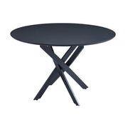 JESSICA 120X75CM DINING TABLE FEATURES A BLACK WOODEN TOP WITH A BLACK METAL FEETS COMBINING A BOLD MODREN DESIGN .