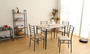 EL JUEGO DE MESA DE COMEDOR TUTI 110X70X75CM CUENTA CON UNA MESA CON ACABADO ROBLE RAYADO Y 4 SILLAS (4+1) QUE COMBINAN UNA CALIDEZ NATURAL.