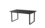 BELGRADE 160X90X75CM DINING TABLE FEATURES A BLACK WOOD WITH BLACK METAL FEETS .