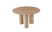 ANAIS 120X75CM DINING TABLE FEATURES A TRAVERTINE EFFECT CERAMIC TOP WITH TRAVERTINE METAL LEGS.
