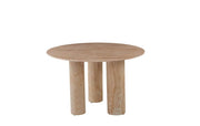 ANAIS 120X75CM DINING TABLE FEATURES A TRAVERTINE EFFECT CERAMIC TOP WITH TRAVERTINE METAL LEGS.