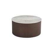 MESA DE CENTRO GIGOGNE 100X45CM CON TAPA CERÁMICA GRIS SHAKESPEARE Y BASE EFECTO NOGAL.