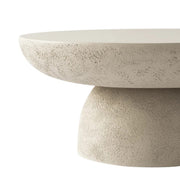 GALET , FIBRE DE VEERE 70X34CM COFFE TABLE FEATURES A REINFORCED FIBERGLASS STRUCTURE WITH A MATTE TRAVERTINE EFFECT FINISH.