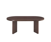 PAGE 120X60X45CM COFFEE TABKE FEATURES A MATTE TRAVERTINE EFFECT CERAMIC TOP WITH A WALNUT EFFECT MDF BASE FEETS.