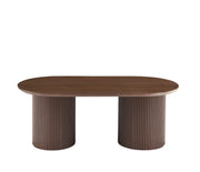 LA MESA DE CENTRO KINSHASA 120X60X45CM CUENTA CON UNA TAPA DE MADERA CON EFECTO NOGAL Y PATAS METÁLICAS A JUEGO.