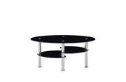 GAME STYLE 100X50X45CM COFFEE TABLE FEATURES A SLEEK BLACK FINISH WITH A SILVER FEETS.