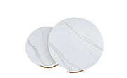 GOLD NESTING COFFEE TABLE WITH CERAMIC TOPS WITH 80X45 + 60X38CM