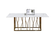 PORTOFINO COFFEE TABLE WITH GOLD FINISH AND WHITE MARBLE MEASURING 120X70X45CM