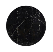 MESA DE CENTRO LORIE CON PATAS DE METAL NEGRAS Y TAPA DE MÁRMOL NEGRO 90CM