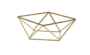 MESA DE CENTRO ALINA CON ACABADO DORADO Y TAPA TRANSPARENTE DE 80X80X45CM