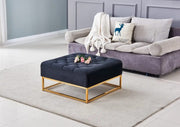 COFFEE TABLE WITH 2 DRAWERS GOLD AND BLACK FINISH MEASURING 80X80X43CM
