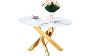 JESSY ROUND COFFEE TABLE WITH GOLD FINISH AND WHITE MARBLE MEASURING 80X45CM