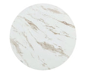 LORIE COFFEE TABLE WITH GOLD LEGS AND WHITE MARBLE TOP 90CM