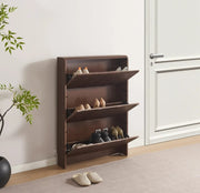 BEYROUTH SHOE CABINET IN MDF WITH  WALNUT EFFECT MEASURING 112X80X17CM