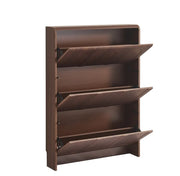 BEYROUTH SHOE CABINET IN MDF WITH  WALNUT EFFECT MEASURING 112X80X17CM