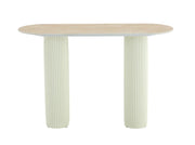 ROXY CONSOLE TABLE WITH BEIGE LEGS AND TRAVERTINE CERAMIC TOP MEASURING 120X40X78CM.