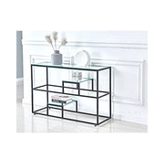 ROMY CONSOLE WITH BLACK AND TRANSPARENT FINISHING 120X40X80CM