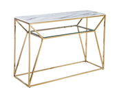 CHERYL GOLD CONSOLE WITH WHITE MARBLE 120X40X78CM