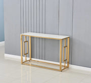 SOPHIE GOLD CONSOLE WITH WHITE MARBLE 120X40X78CM