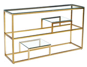 ROMY CONSOLE WITH SHELF IN GOLD TRANSPARENT 120X40X80CM