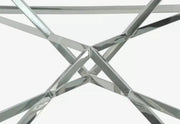 PYRAMID SILVER TRANSPARENT GLASS TOP CONSOLE 120X40X78CM