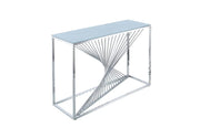 BRITTANY SILVER FINISHING CONSOLE WITH WHITE MARBLE 120X40X78CM