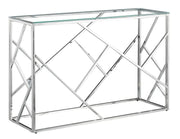 GEOMAG SILVER OUTING AND TRANSPARENT GLASS CONSOLE 120X40X78CM