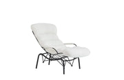SILLÓN MONICA CON ESTRUCTURA DE METAL NEGRO EN TEJIDO TEDDY BLANCO