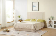 POLO BED FRAME 160X200 CM BEIGE VELVET WITHOUT MATRESS WITHOUT BASE.