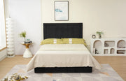 ESTRUCTURA DE CAMA POLO 160X200 CM TERCIOPELO NEGRO SIN SOMIER, COLCHÓN.