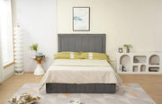 ESTRUCTURA DE CAMA POLO 160X200 CM TERCIOPELO ANTRACITA/GRIS OSCURO SIN SOMIER NI COLCHÓN.