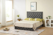 ROMA BED FRAME 140X190CM ANTHRACITE /DARK GREY VELVET WITHOUT BED BASE AND MATRESS.