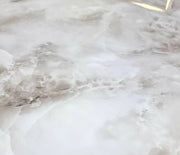 BAROQUE CONSOLE WITH WHITE/BEIGE MARBLE TOP AND SILVER FEETS 120X40X75CM